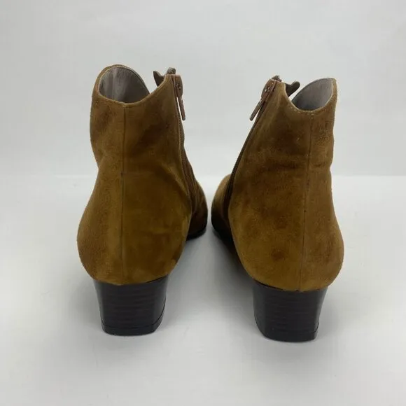 FRENCH SOLE NY FS/NY Eva Bootie in Luggage Suede Size 8.5