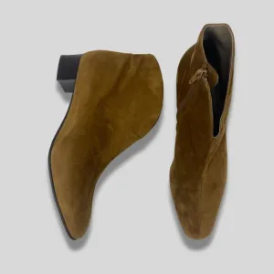 FRENCH SOLE NY FS/NY Eva Bootie in Luggage Suede Size 8.5