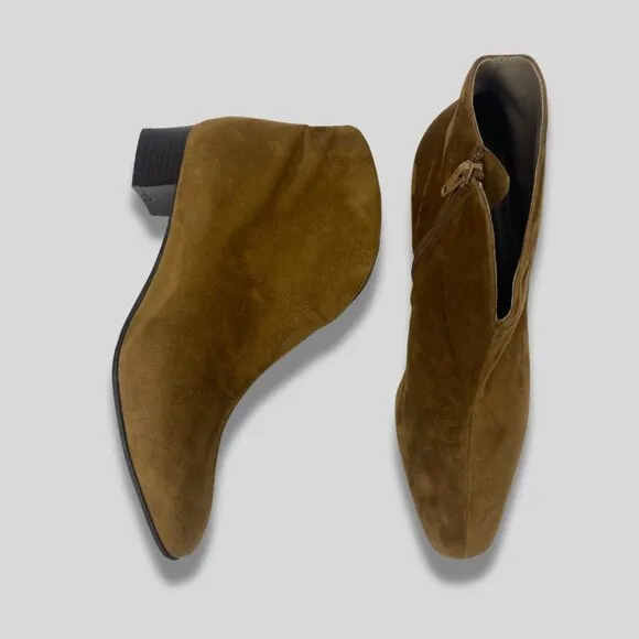 FRENCH SOLE NY FS/NY Eva Bootie in Luggage Suede Size 8.5