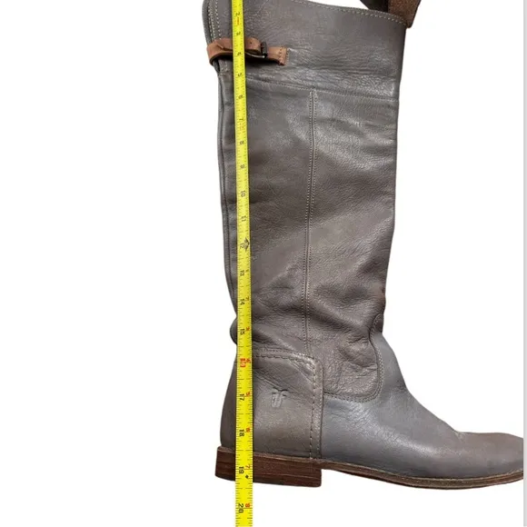 Frye 77061 Paige Cuff Gray Leather Riding Boots Women's size 7