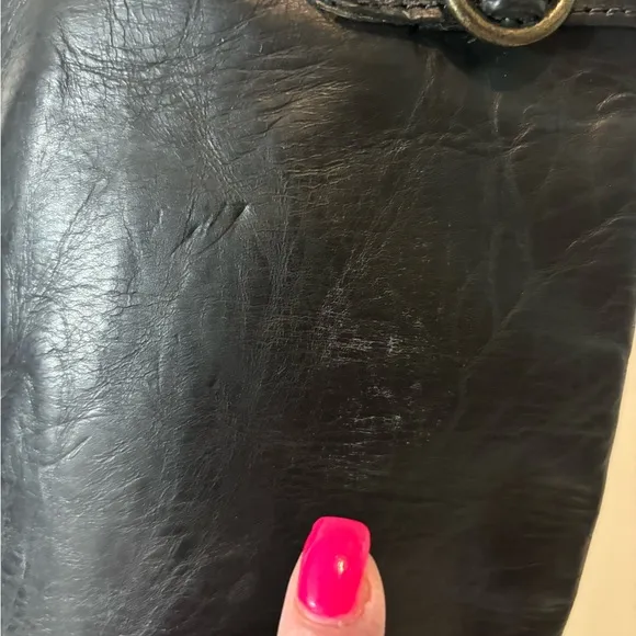 Frye 7B Leather Tall Over Knee Cuff Black Jane Style 77596 Riding Boots Casual