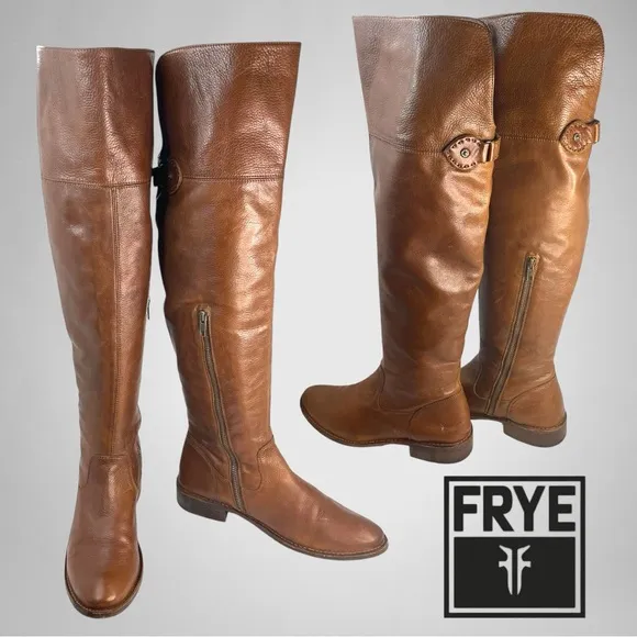 FRYE &quot;Shirley&quot; Over-the-Knee Cognac  Riding Boots Size 9