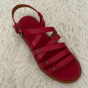 Frye Andora Red Leather Strappy Sandal