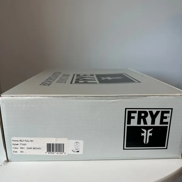 Frye Billy Pull On Deco Stitch Brown Leather Cowboy Boots Womens 8 NWT