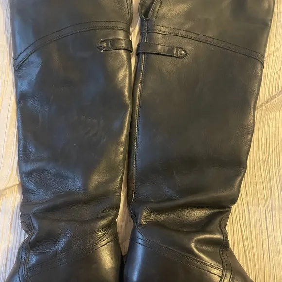 Frye black Jane tall cuff over the‎ knee leather riding boots size 6B