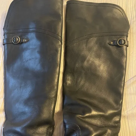 Frye black Jane tall cuff over the‎ knee leather riding boots size 6B
