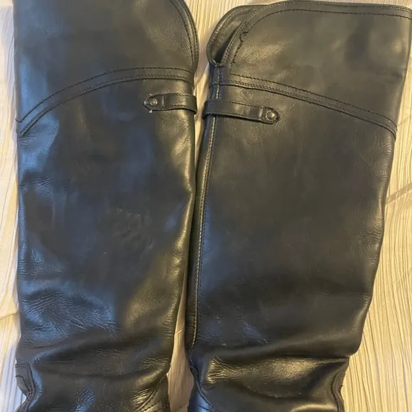 Frye black Jane tall cuff over the‎ knee leather riding boots size 6B