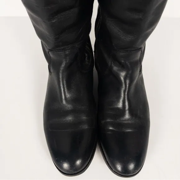 Frye Black Leather Melissa Riding Boots