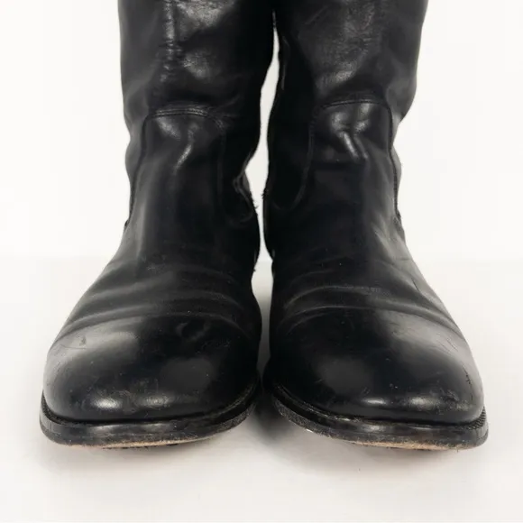 Frye Black Leather Melissa Riding Boots