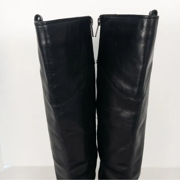 Frye Black Leather Melissa Riding Boots