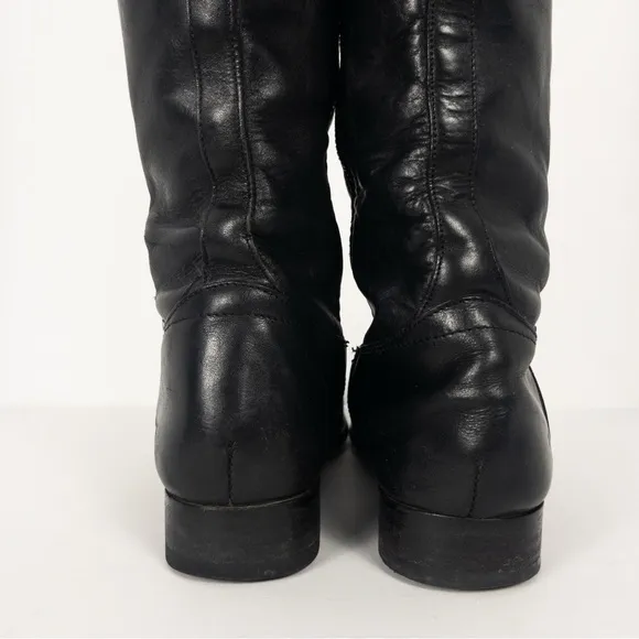 Frye Black Leather Melissa Riding Boots