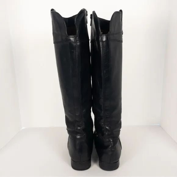 Frye Black Leather Melissa Riding Boots