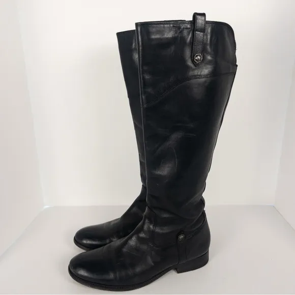 Frye Black Leather Melissa Riding Boots