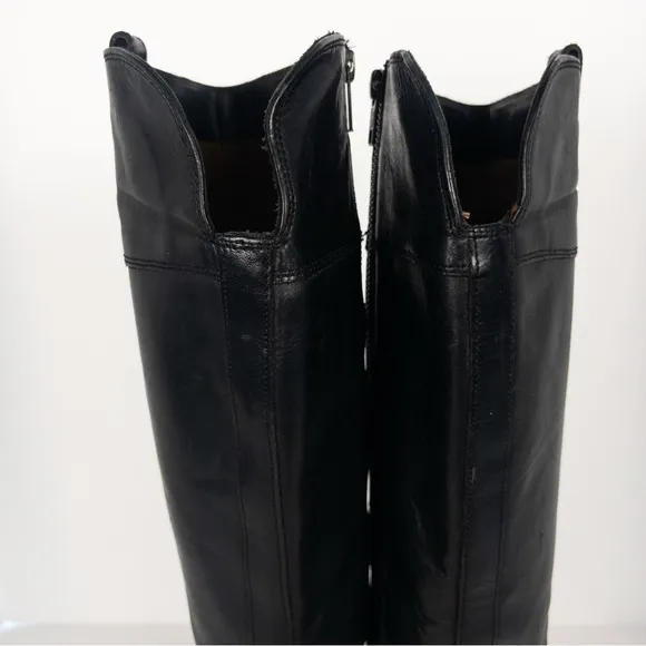 Frye Black Leather Melissa Riding Boots