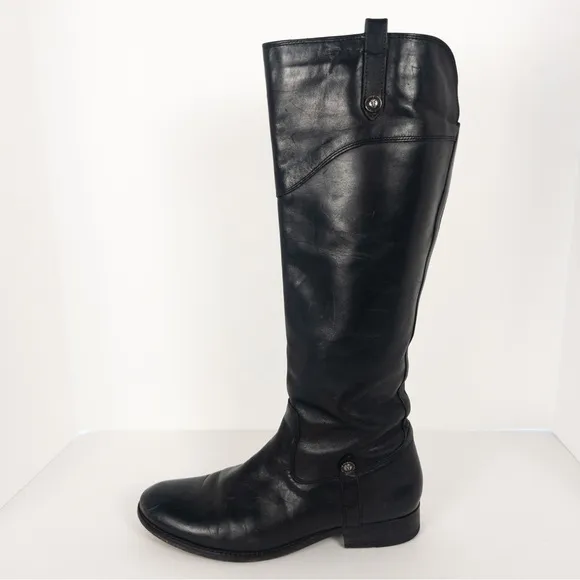 Frye Black Leather Melissa Riding Boots