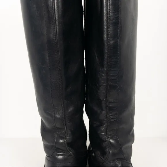Frye Black Leather Melissa Riding Boots