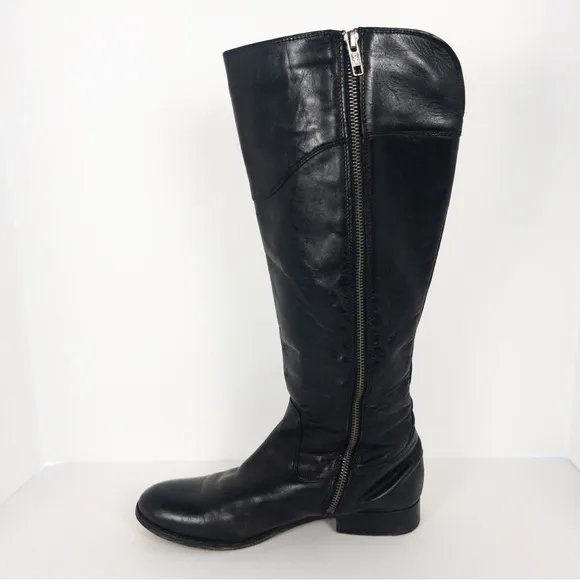 Frye Black Leather Melissa Riding Boots
