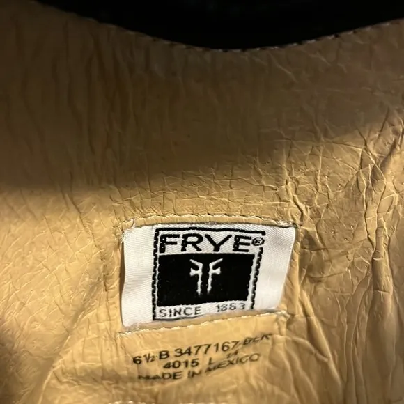 FRYE black leather riding boots, size 6.5, good condition