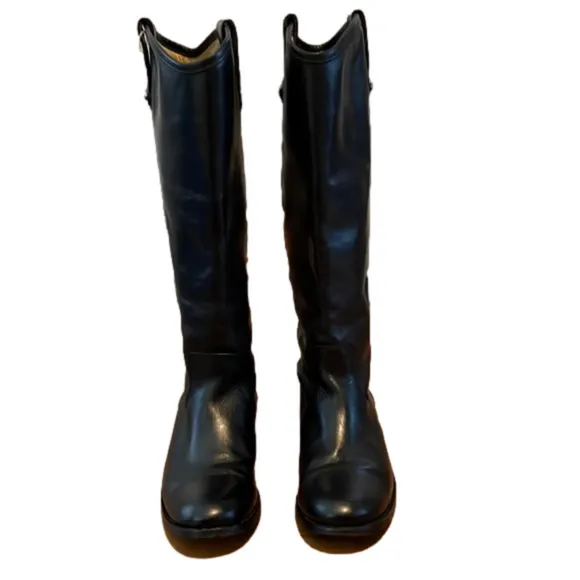 FRYE black leather riding boots, size 6.5, good condition