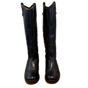 FRYE black leather riding boots, size 6.5, good condition
