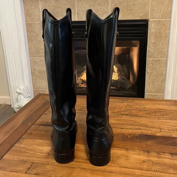 FRYE black leather riding boots, size 6.5, good condition