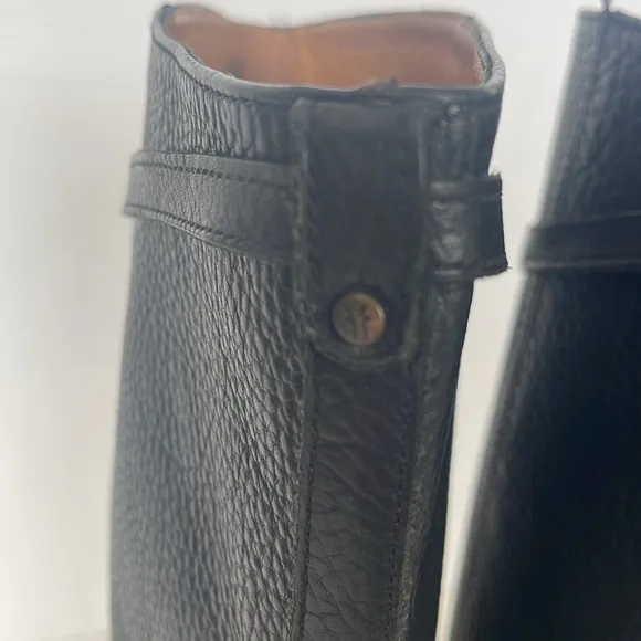 FRYE Bonnie Black Leather Low Heel Riding Boots Women's Size 6.5 Equestrian