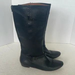 FRYE Bonnie Black Leather Low Heel Riding Boots Women's Size 6.5 Equestrian