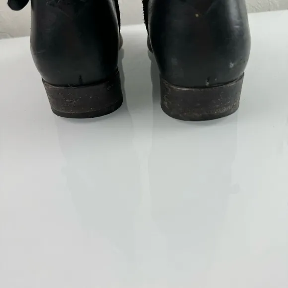 Frye Boots The Melissa‎ Tall Riding Solid Black Genuine Leather Buckle Harness