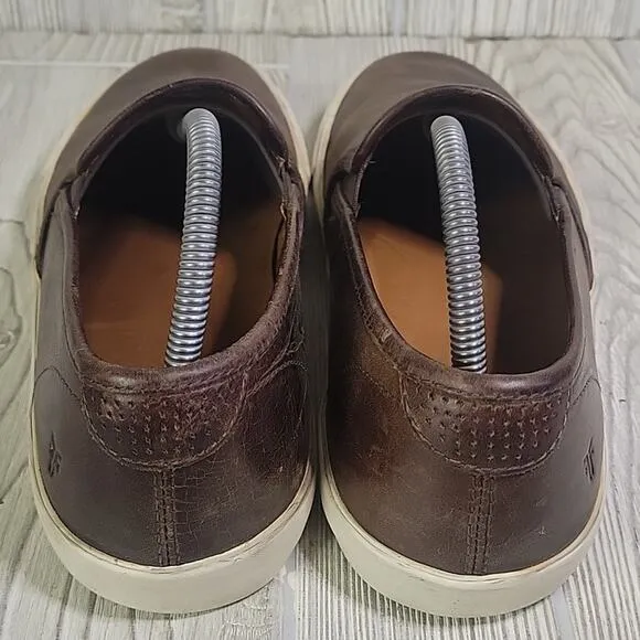 Frye Brett Slip On Brown Leather Sneaker Loafers Mens Size 9.5
