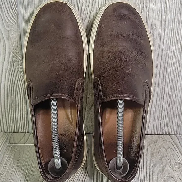 Frye Brett Slip On Brown Leather Sneaker Loafers Mens Size 9.5