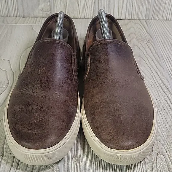 Frye Brett Slip On Brown Leather Sneaker Loafers Mens Size 9.5