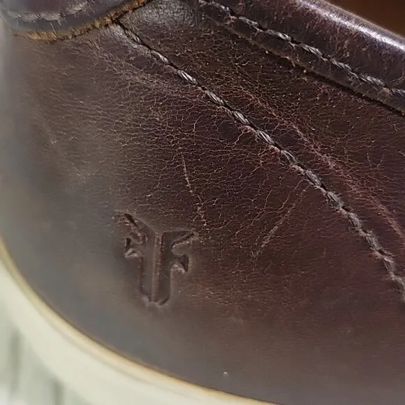 Frye Brett Slip On Brown Leather Sneaker Loafers Mens Size 9.5