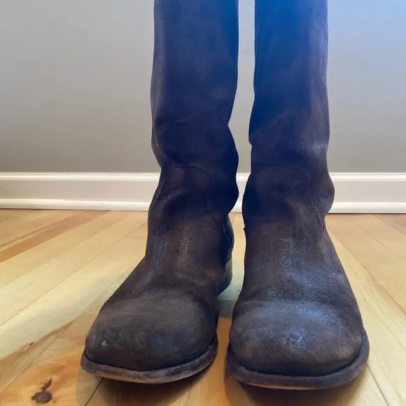 Frye brown leather button Melissa riding boot