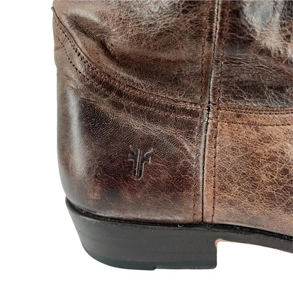 Frye Brown Leather Dorado Biker Riding Boots Size 9 Women's