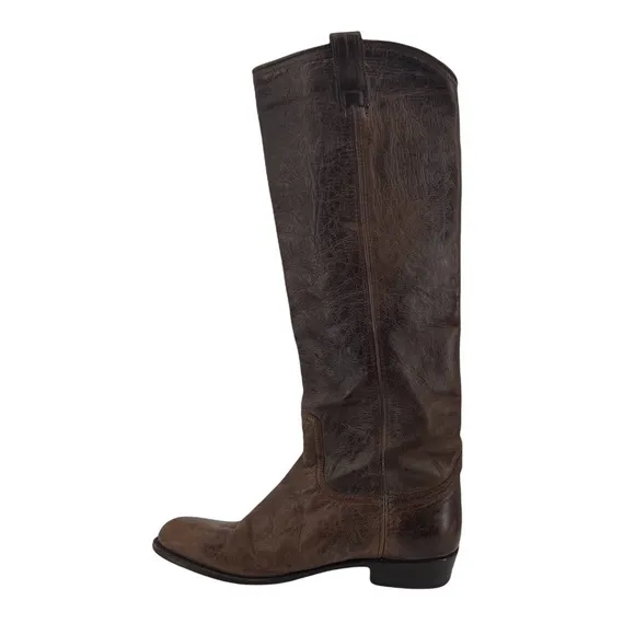 Frye Brown Leather Dorado Biker Riding Boots Size 9 Women's