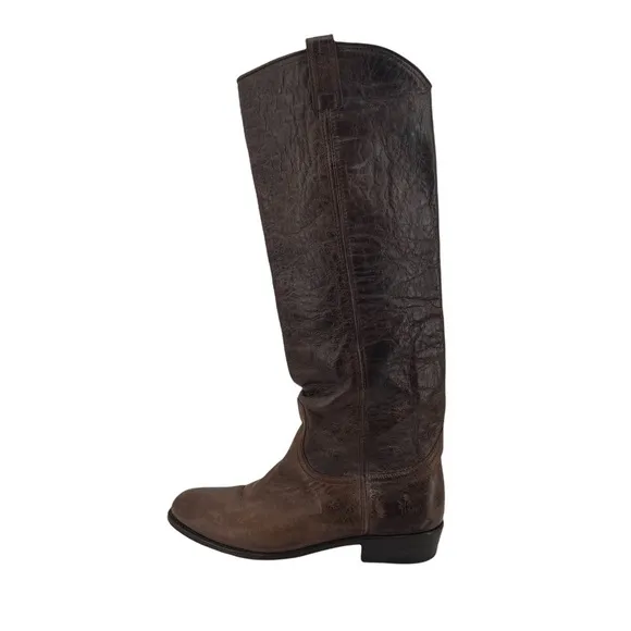 Frye Brown Leather Dorado Biker Riding Boots Size 9 Women's