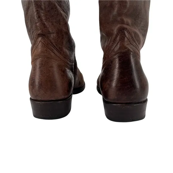 Frye Brown Leather Dorado Biker Riding Boots Size 9 Women's