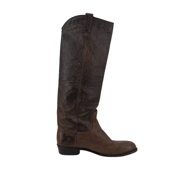 Frye Brown Leather Dorado Biker Riding Boots Size 9 Women's