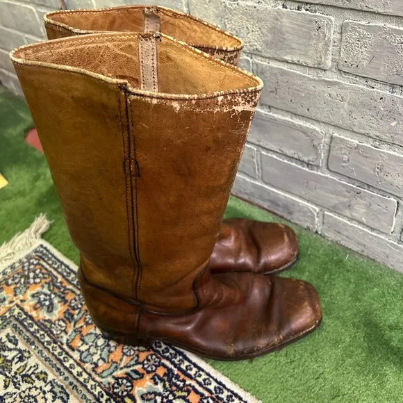 Frye Brown Leather Riding Boots Timeless Design