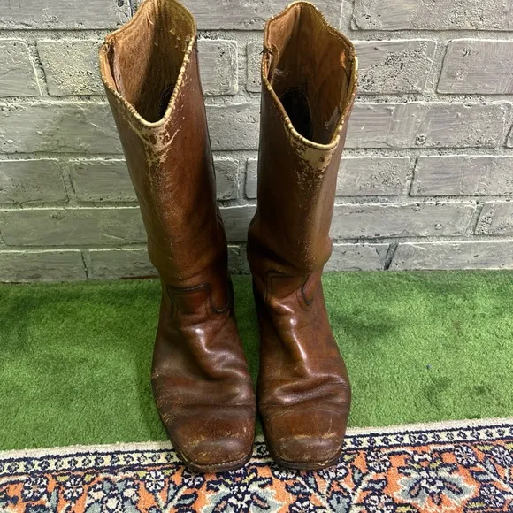 Frye Brown Leather Riding Boots Timeless Design