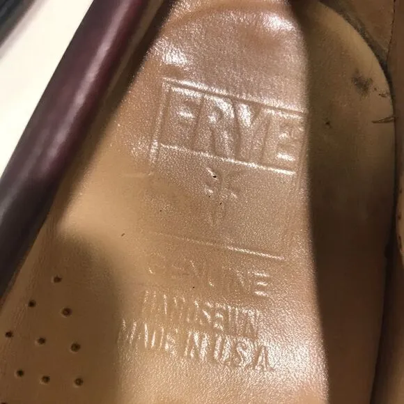 Frye brown tassel leather loafers    Size 9W