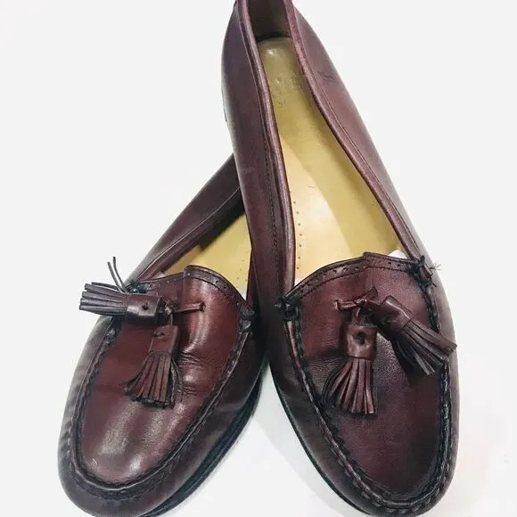 Frye brown tassel leather loafers    Size 9W