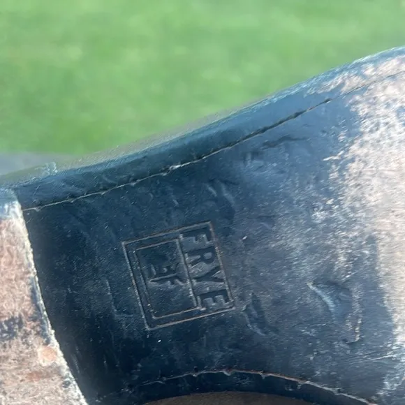 Frye Carson Button Tall Riding Boot Gray Leather Size 8