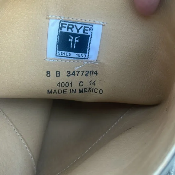 Frye Carson Button Tall Riding Boot Gray Leather Size 8