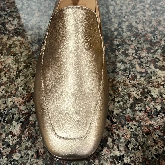 Frye Claire Venetian Leather Slip-On Loafers 6 M Lunar Metallic light gold NEW