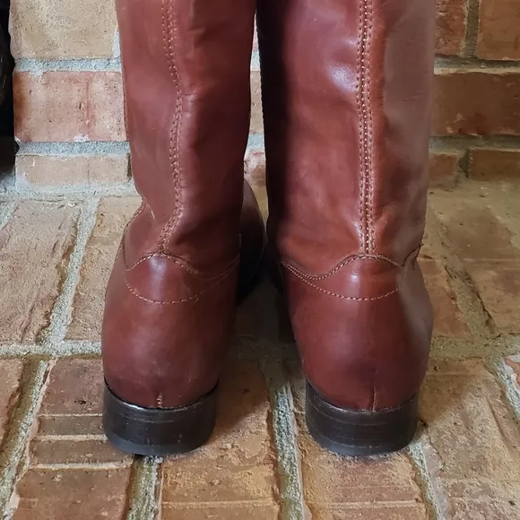 Frye Cognac Melissa Button Riding Boots