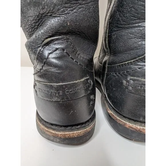 Frye Company Tall Knee High Black Shearling Lined Riding Boots Size 7.5