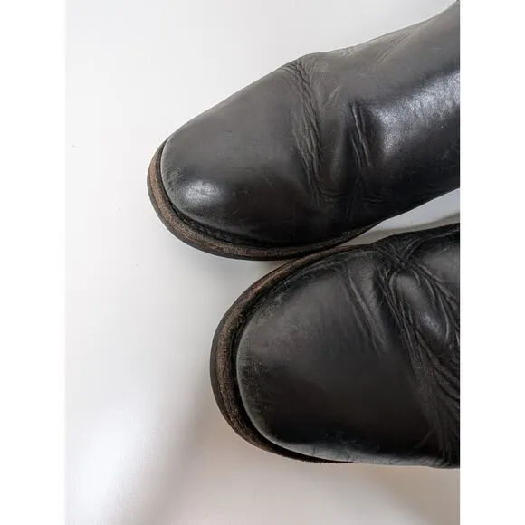 Frye Company Tall Knee High Black Shearling Lined Riding Boots Size 7.5