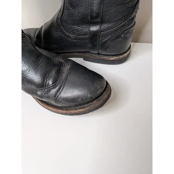 Frye Company Tall Knee High Black Shearling Lined Riding Boots Size 7.5