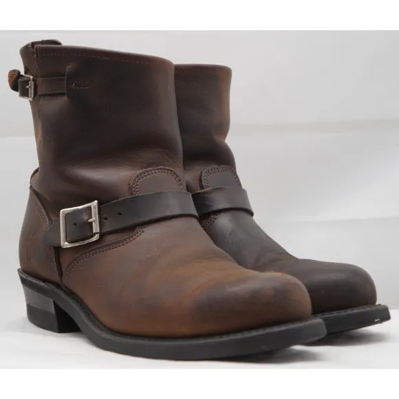 Frye Engineer Moto Boots Made In The USA Brown men's 9.5 M